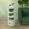 YIYIBYUS Round Nightstand, Modern Side Table, Multifunctional End Table Storage Cabinet, Green/White - 2 of 4