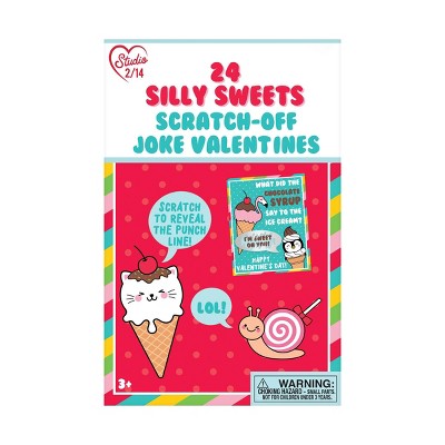 24ct Scratch Off Jokes Valentine's Day Kids Exchange Cards