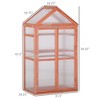 32" x 19" x 54" Garden Wood Cold Frame Greenhouse Flower Planter with Adjustable Shelves, Double Doors - 3 of 4