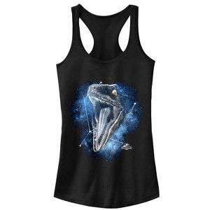 Juniors Womens Jurassic World Velociraptor Constellation Racerback Tank Top - 1 of 4