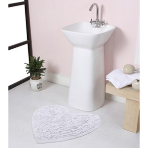 Bell Flower Collection Cotton Floral Pattern Tufted Bath Rug - Home Weavers - 1 of 4
