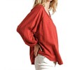Women's Contrast Knit Puff Sleeve Top - umgee - 2 of 3