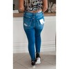 Women's High Rise Crop Skinny w/ Step Hem Jeans - PLUS - mica denim - 2 of 4