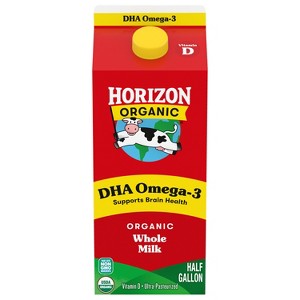 Horizon Organic Whole DHA Omega-3 Milk - 0.5gal - 1 of 4