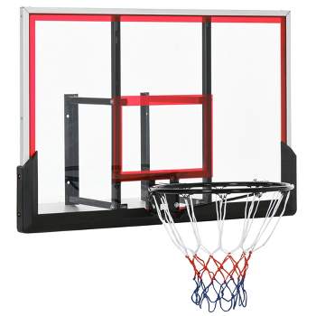 Soozier Wall Mounted Basketball Hoop, Goal with 43" x 30" Shatter Proof Backboard, Durable Bracket and All Weather Net for Outdoor Use