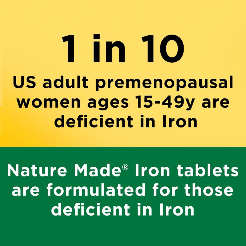 Nature Made Iron 65 mg (from Ferrous Sulfate) Tablets - 180ct, 4 of 10