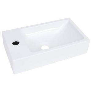 vidaXL Wash Basin 15.7"x8.7"x3.5" SMC White - 1 of 4