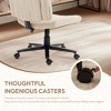 Ridstar Fabric Cross-Rotation Office Chair with Castors & Height Adjustment-White - 4 of 4