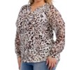 Women's Animal Print Button Down Blouse Plus - PerSeption Concept - 2 of 3