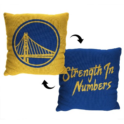 Golden State Warriors Blue and Yellow 14" Square Pillow Set