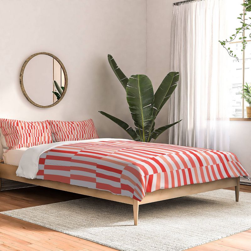Deny Designs Fimbis Living Coral Stripes Comforter Set White, 2 of 4