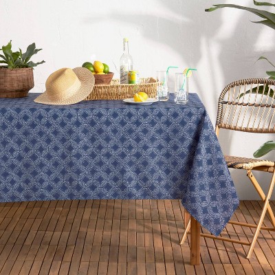 60" X 84" Island Tile Fabric Tablecloth Blue - Tommy Bahama