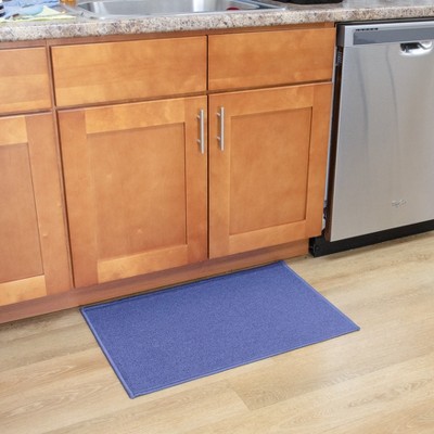Blue 20x30 Non-Slip Synthetic Rectangular Accent Rug