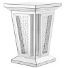 Elegant Lighting 21 inch mirrored two drawers end table in black - 3 of 4