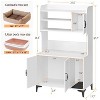 51.1 inch large Litter Box Enclosure with Platform and  4 Layer Storage Shelves,Hidden Cat House & Washroom Cabinet - 2 of 4