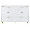 CAVINAS Mid-Century Modern Dresser with 6 Drawers, Storage Cabinet with Gold Legs for Bedroom, Living Room - 4 of 4
