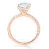 Pompeii3 2 1/2Ct Oval Diamond & Moissanite Engagement Ring 14k Rose Gold - 2 of 4