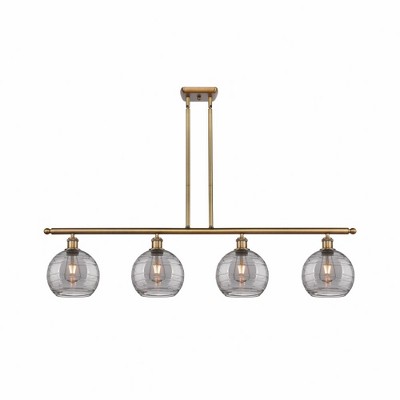 Athens Deco Swirl - 4 Light Island In Industrial Style-10 Inches Tall and 48 Inches Wide