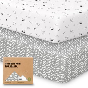 KeaBabies 2-Pack Isla Mini Crib Sheets, Pack and Play Sheets Fitted, Pack N Play Sheets, Fitted Crib Sheet - 1 of 4