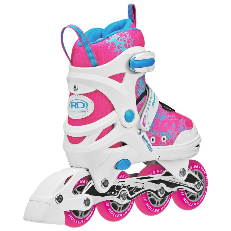Roller Derby ION 7.2 Girl's Adjustable Inline Skate - White/Mint/Pink, 3 of 7