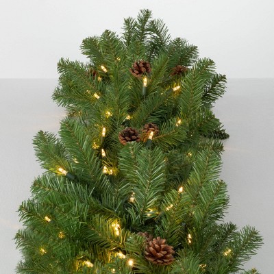 108"L Sullivans Artificial Lit Pine And Cone Christmas Garland, Green, Indoor Christmas Decor