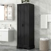 MAYEERTY Black Storage Cabinet 2 Doors Adjustable Shelf MDF - 2 of 4