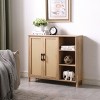 Mid-Century Storage Cabinet with Rattan Doors, Adjustable Shelves, Console Table for Living Room, Entryway, Dining Room-Maison Boucle - 2 of 4