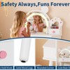 Bear-Shaped Kids Vanity Set with Lights, Wooden Makeup Desk & Stool, Princess Toddler Play Vanity Table for Bedroom, Perfect for Little Girls - 2 of 4