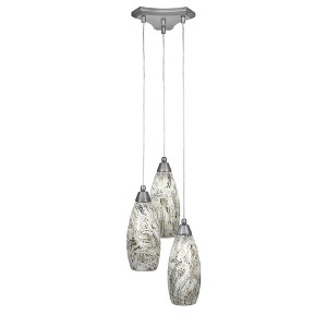 Toltec Lighting Europa 3 - Light Pendant in  Brushed Nickel with 5.5" Natural Fusion Shade - 1 of 1