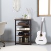 HOMCOM TV Stand with LED Lights, AV Media Stand, Corner Audio Tower with Storage Shelves and Steel Frame, Living Room Storage - 2 of 4