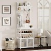 72.8" Hall Tree with Doors, 5-Tier Coat Rack and Shoe Storage Organizer with 7 Hooks, Shoe Shelf for Entryway, Bedroom, or Mudroom - 3 of 4