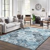 Washable Vintage Oriental Rug Non Slip Low Pile Rug Soft Throw Floor Cover Retro Foldable Indoor Carpet for Living Room Bedroom Playroom Nursery - 2 of 4