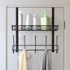 NEX 1 Tier Over the Door Bath Organizer with Mesh Towel Hanging Rack Black: Clothesline & Garment Storage Solution - 2 of 4