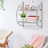 Tangkula Wall-Mounted Towel Rack Shower Suppliers Storage Holder Bathroom - 4 of 4