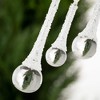 5.75"H  4"H and 3"H Sullivans Icy Glass Drop Ornament - Set of 3  Clear Christmas Ornaments - 2 of 2