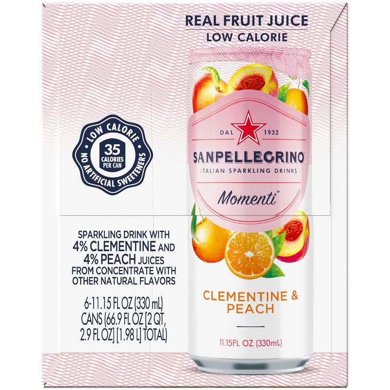 Sanpellegrino Momenti Clementine & Peach - 6pk/11.15 fl oz Cans, 5 of 12