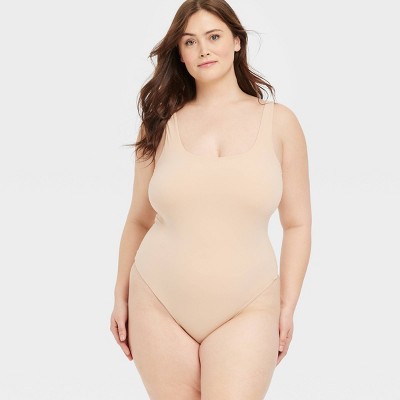 Women's 4-way Stretch Tank Bodysuit - Auden™ Beige 2x : Target