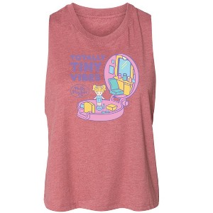 Women's Polly Pocket Totally Tiny Vibes Graphic Racerback Tank - Heather Mauve - Small - 1 of 2