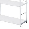 INFURNIC Decorative Bookshelf 4 Tier Storage Shelf with Sturdy Chrome Metal Frame and Modern Minimalist Design, White, 11"*24"*42" - 3 of 4