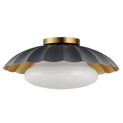 Maxim Lighting Primrose 1 - Light Flush Mount in  Dark Grey/Gold Leaf