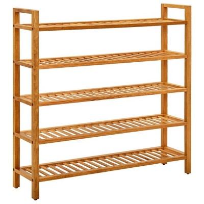 vidaXL Shoe Rack Shoe Storage Organizer Shoe Shelf for Closet Solid Oak Wood