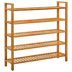 vidaXL Shoe Rack Shoe Storage Organizer Shoe Shelf for Closet Solid Oak Wood - 1 of 4