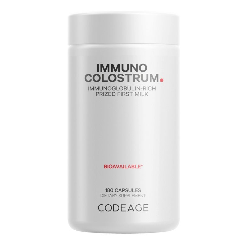 Codeage Colostrum Supplement, Immunoglobulin-Rich Grass-Fed Colostrum First Milking Capsules - 180ct, 1 of 10