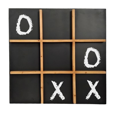 VIP Metal 24 in. Black Tic Tac Toe Chalkboard Wall Decor