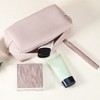 Unique Bargains Small Portable Travel Cosmetic Bag Pink 6.69"x2.95"x3.54" 1 Pc - image 2 of 4