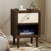 GlasFlength Nightstands Modern Mid Century Bedside Table with Single Drawer Simple Design for Bedroom Storage, Multicolored, 18.55"*16.15"*26.75" - 2 of 4
