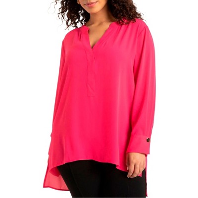 ELOQUII Women's Plus Size Mandarin Collar Tunic