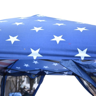 American Flag 10' x 20' Pop Up Canopy Tent with Mesh Sidewalls