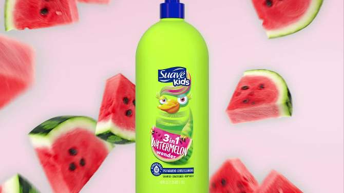 Suave Kids&#39; 3-in-1 Pump Shampoo + Conditioner + Body Wash Watermelon Wonder - 40 fl oz, 2 of 9, play video