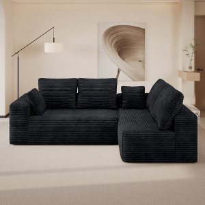 WJSHome 104 Inch Modular Sectional Cloud Couch, Boneless Sofa with Deep Seat, Comfy Fluffy Couch with L-Shaped Chaise,Right-Facing Chaise - 1 of 4